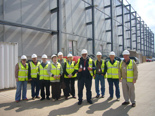 FEPS members wearing hard hats